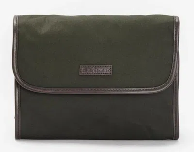 Barbour Mini Wax Hanging Handbag In Olive/beacon
