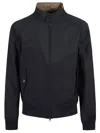 Barbour Minimalist Black Rectifier Harrington Jacket With High Collar In Black
