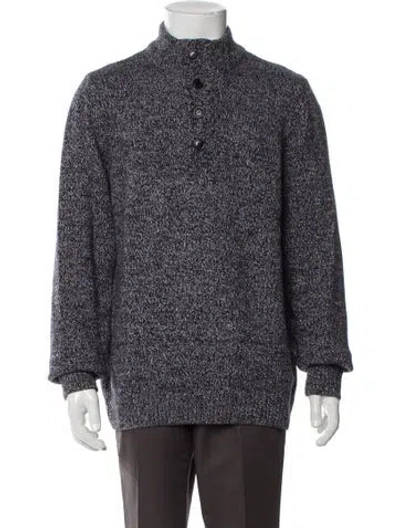 Pre-owned Barbour Mock Neck Long Sleeve Pullover In Blue