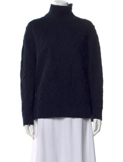 Pre-owned Barbour Mock Neck Sweater In Blue