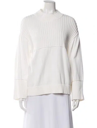 Pre-owned Barbour Mock Neck Sweater In White