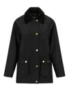 Barbour Waxed Cotton Casual Jacket With Corduroy Collar In Multi
