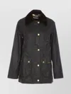 Barbour Modern Beadnell Wax Jacket With Corduroy Collar In Black