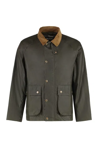 Barbour Modern Bedale Waxed Cotton Jacket In Green