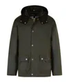 Barbour Mens Olive Ashby Corduroy-trimmed Waxed Cotton Jacket Xxl In Green