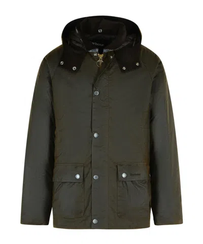 Barbour 'modern' Brown Waxed Cotton Jacket In Black