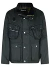Barbour 'modified' Black Waxed Cotton Jacket In Black