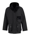 Barbour Modified Solway Waxed Jacket In Black