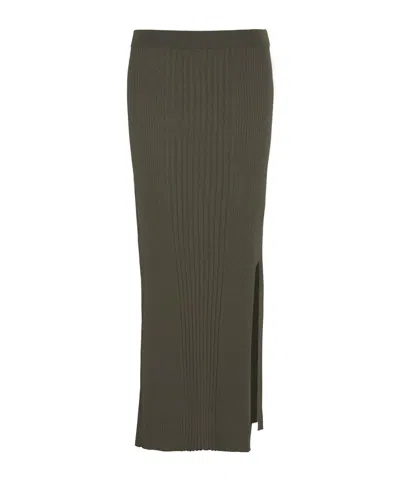 Barbour Mondale Knitted Midi Skirt In Green