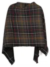 Barbour Montieth Check-pattern Frayed Edge Poncho In Multi