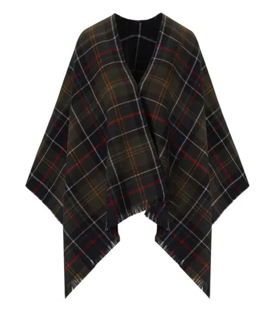 Barbour Montieth Classic Tartan Cape In Green