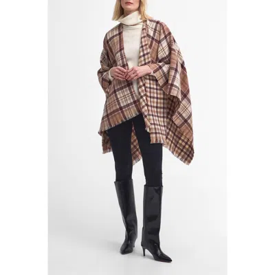Barbour Montieth Reversible Plaid Wrap In Muted Cabernet Purple