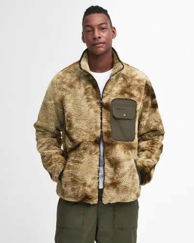Barbour Moor Mens Tie Dye Fleece Jacket In Brown