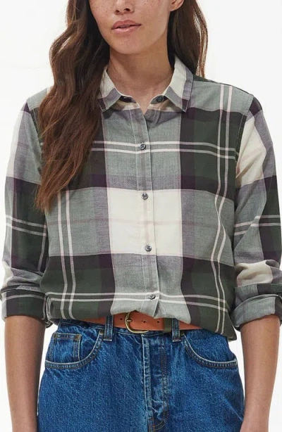 Barbour Mooreland Plaid Cotton Button-up Shirt In Green
