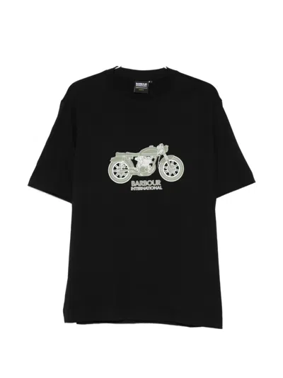 Barbour Motorcycle-graphic T-shirt In Black