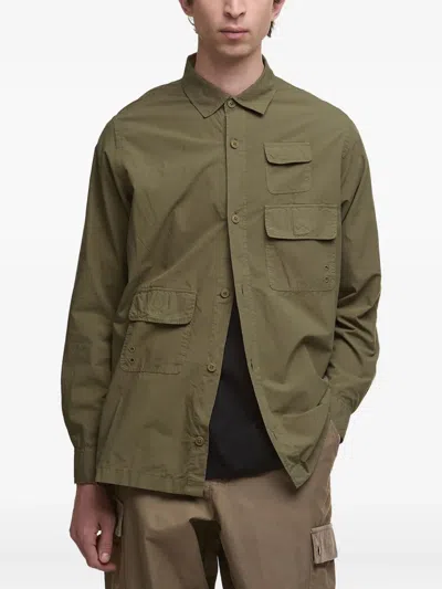Barbour Multi-pocket Overshirt In Green
