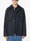 Barbour Multiple-pocket Corduroy-collar Jacket In Blue