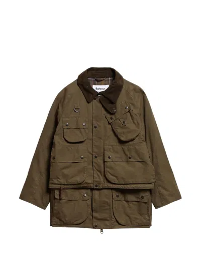 Barbour Multi-pocket Layered Jacket In Green