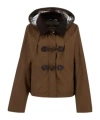 Barbour Myra Waxed Duffle Coat In Brown