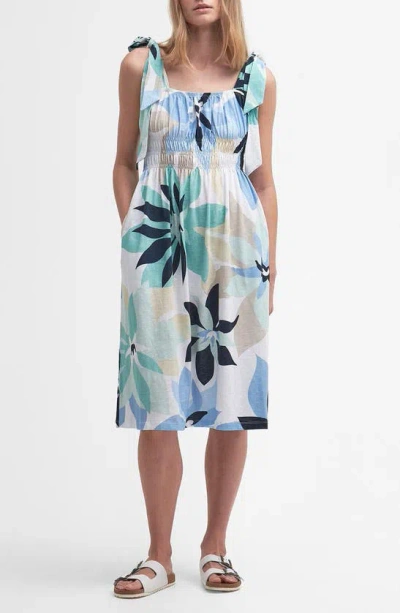 Barbour Nadia Floral Midi Dress In Blue Multi