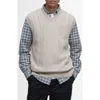 BARBOUR BARBOUR NAVAR CABLED COTTON & WOOL V-NECK SWEATER VEST