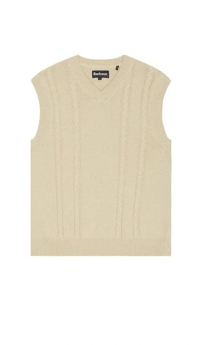 Barbour Navar Knitted Vest In Washed Stone