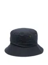 Barbour Wide Brim Bucket Hat With Stitch Detailing In Navy Blue