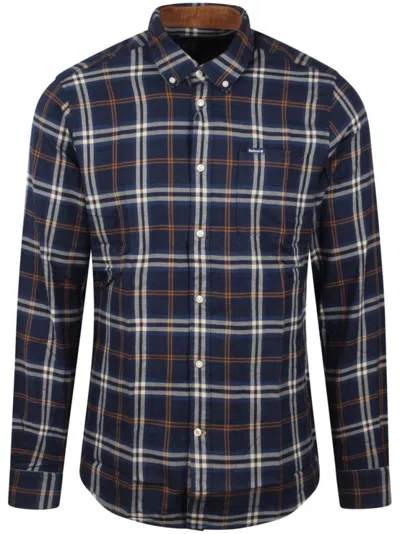 BARBOUR NAVY BLUE CROSSFELL CHECK PRINT SHIRT