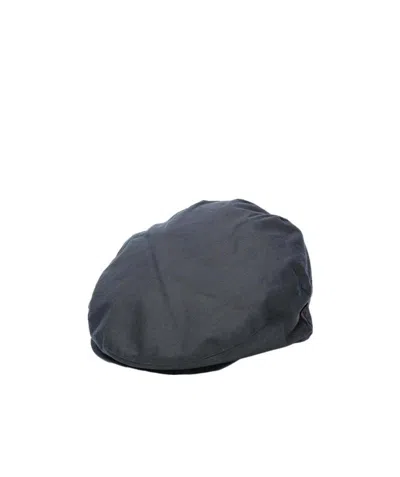 Barbour Navy Blue Flat-topped Cap In Black