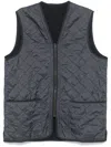Barbour Quilted Sleeveless Vest Front Pockets In Blue