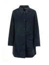 BARBOUR NAVY BLUE TRENCH COAT IN WAXED FABRIC