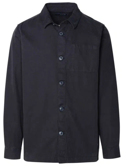 Barbour Navy Cotton Shirt In Black