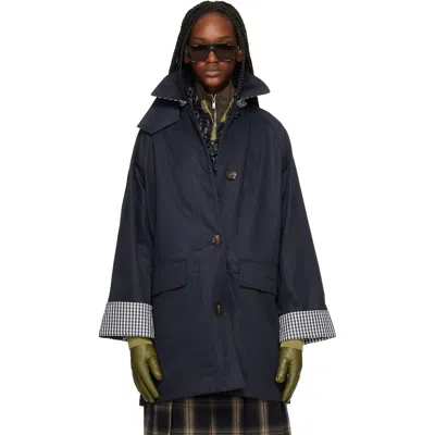 Barbour Navy Gabby Car Casual Trench Coat