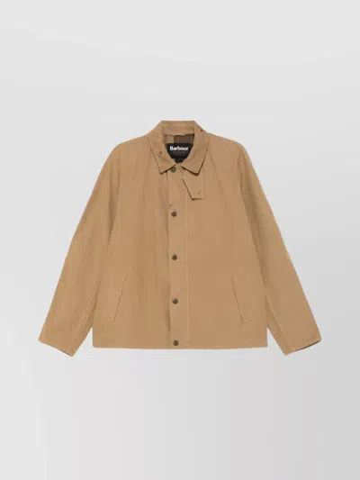 Barbour Neck Collar Jacket Side Pockets In Neutrals