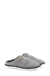 Barbour Nell Faux Fur Lined Quilted Slipper In Grey