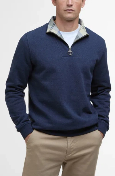 Barbour Nelson Cotton Half Zip Sweatshirt In Blue