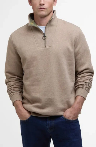 Barbour Nelson Cotton Half Zip Sweatshirt In Brown