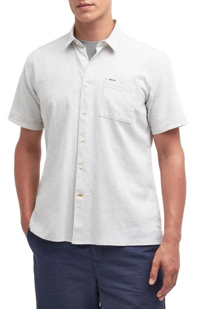 Barbour Nelson Linen & Cotton Button-up Shirt In Mist