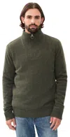 Barbour Nelson Quarter Zip Sweater Seaweed In Seaweed