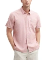 Barbour Nelson Tailored Fit Short Sleeve Button Down Shirt In Pink Clay