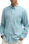 Barbour Nelson Tailored Fit Solid Linen & Cotton Button-down Shirt In Blue