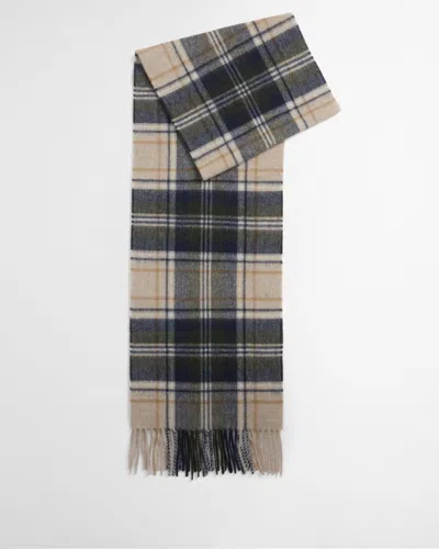 Barbour New Check Tartan Scarf In Gray