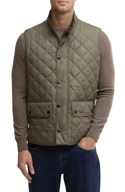 Barbour New Lowerdale Diamond Quilted Vest In Green