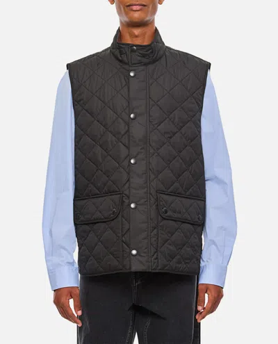 Barbour Diamond-quilted Logo-embroidered Gilet In Black
