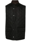 Barbour Diamond-quilted Logo-embroidered Gilet In Black