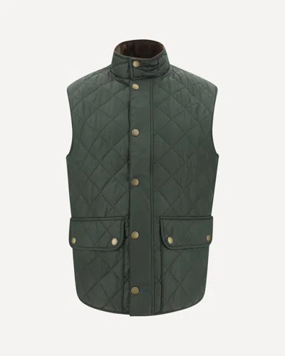 Barbour Green Quilted Mock Collar Jacket In Animal Print