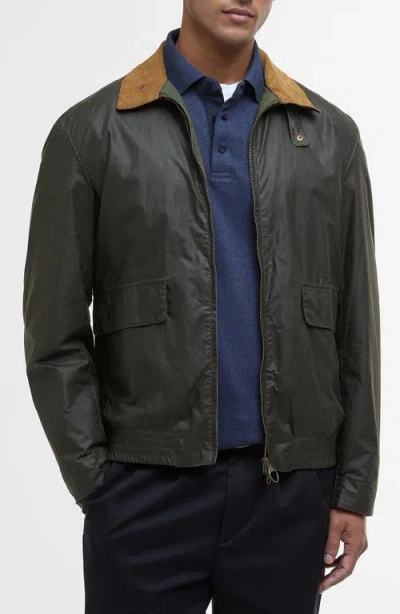 Barbour Newbury Water Resistant Waxed Cotton Jacket In Black