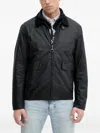 Barbour Newbury Zip-fastening Corduroy-collar Jacket In Black