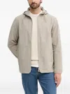 Barbour Newhill Hooded Zip-front Jacket In Neutral