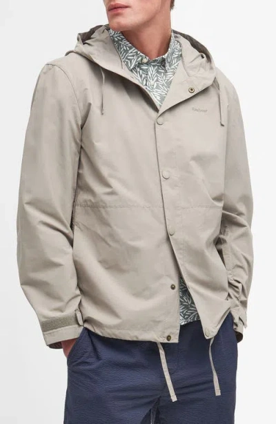 Barbour Newland Hooded Rain Jacket In Concrete
